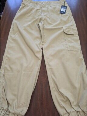 NWT True Religion Bobbi Baggy Cargo Jogger Pants Womens 30 Beige Y2K Utility